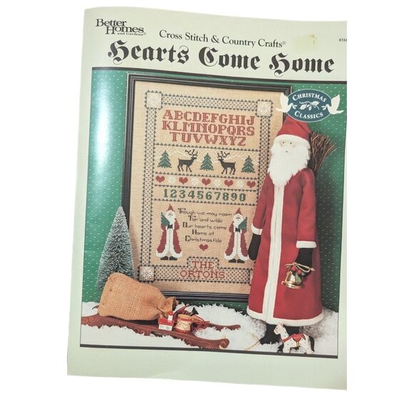 Better Homes & Gardens Hearts Come Home Cross Stitch Pattern 1985 Vintage Christ - Picture 1 of 6